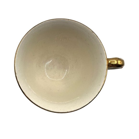 Homer Laughlin Georgian Eggshell Courting Couple Demitasse Cup and Saucer 22K Go - Picture 7 of 9